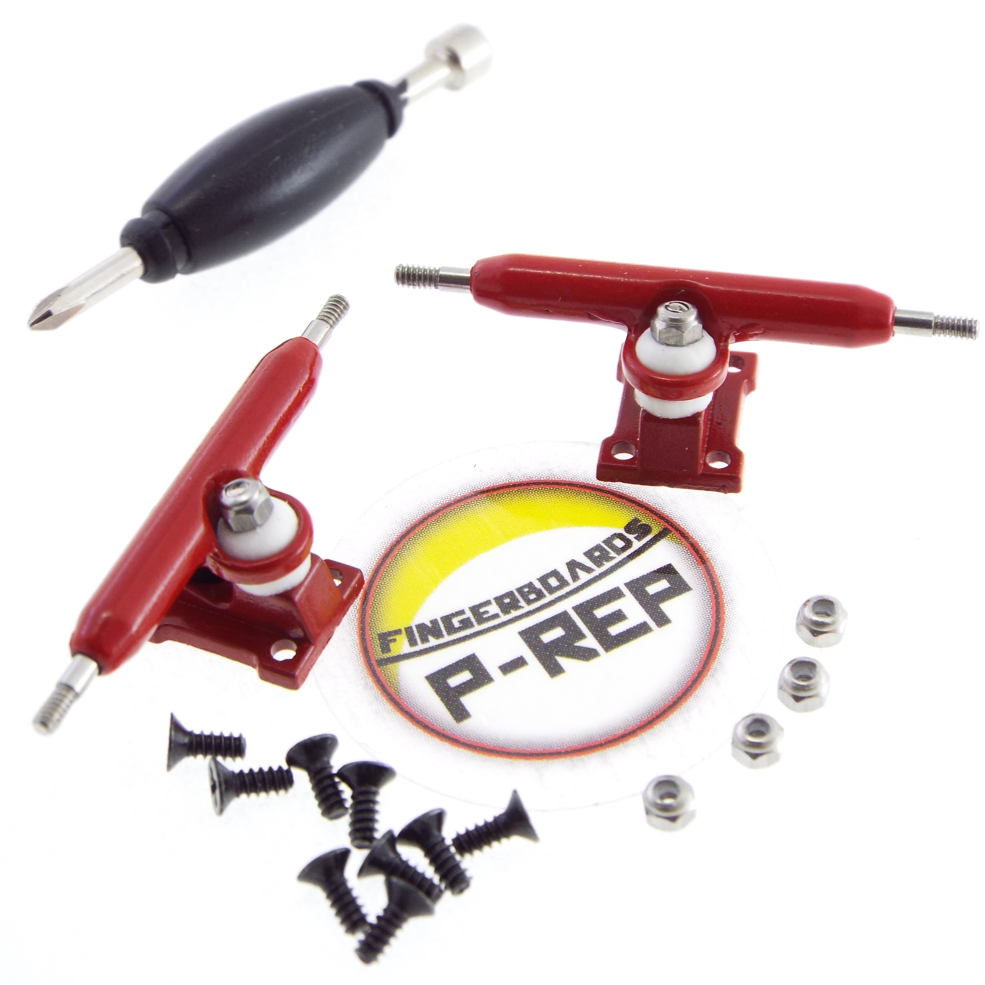 P-REP 32mm Solid V1 Trucks - Red – Broken Knuckle Fingerboards